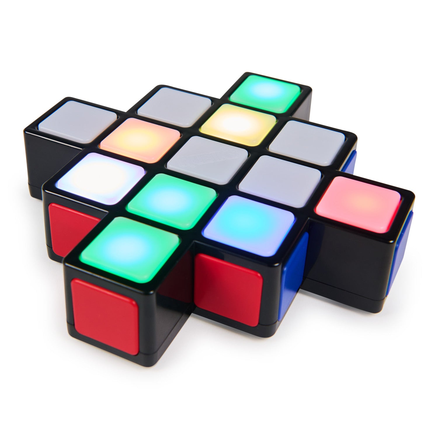 Rubik s Rush, Gioco Elettronico di Velocità e Luci, Rompicapo Interattivo Multigiocatore 1-4 Persone, Sfida di Abbinamento Colori e Memoria, Giocattolo STEM per Bambini e Adulti, Età 7
