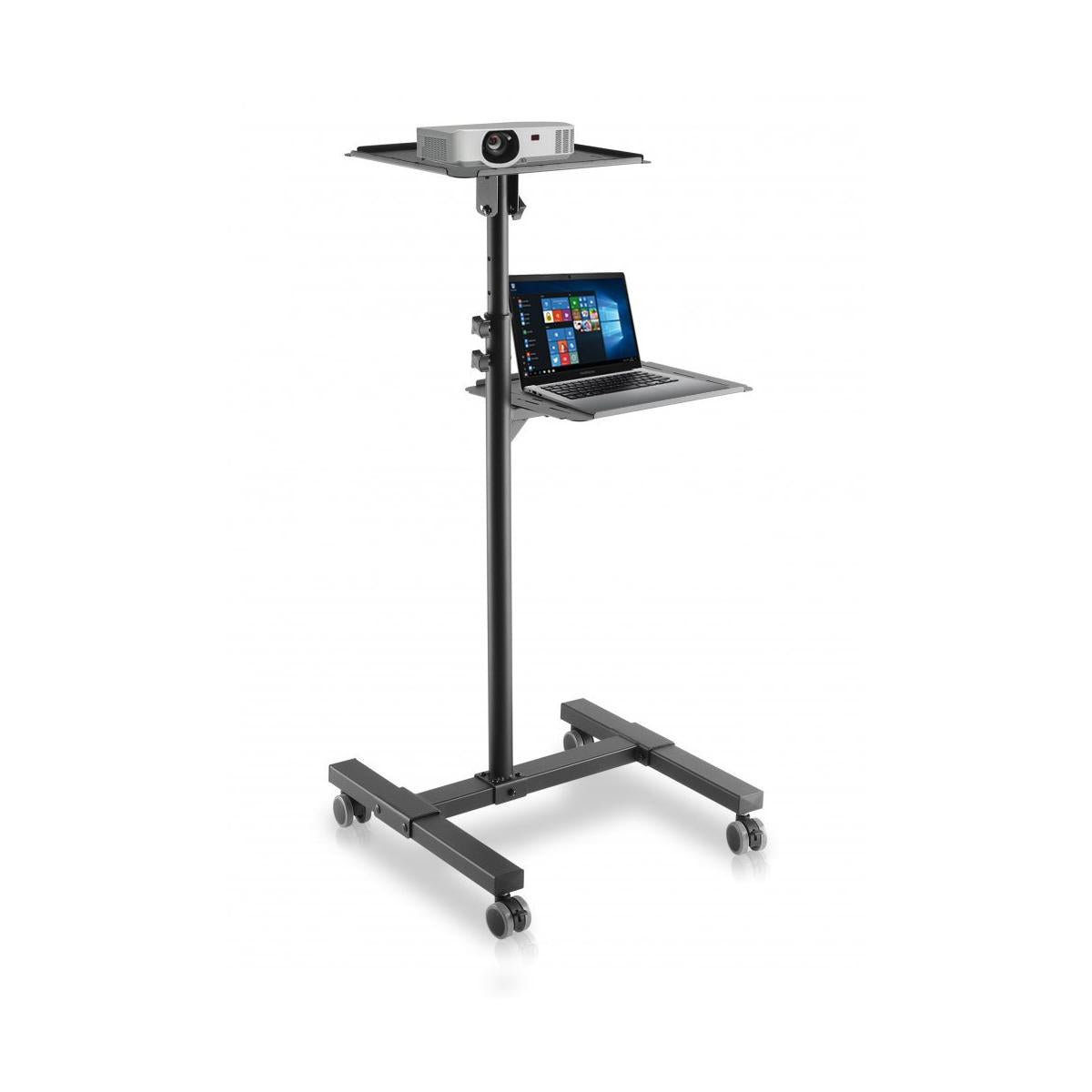 Techly ICA TB TPM 10 supporto per laptop Carrello per Proiettore Notebook Regolabile con Mensola Nero
