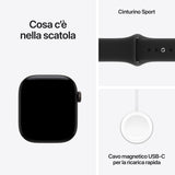 Apple Watch Series 12 GPS + Cellular, cassa 42 mm in alluminio nero con cinturino Sport nero - S/M