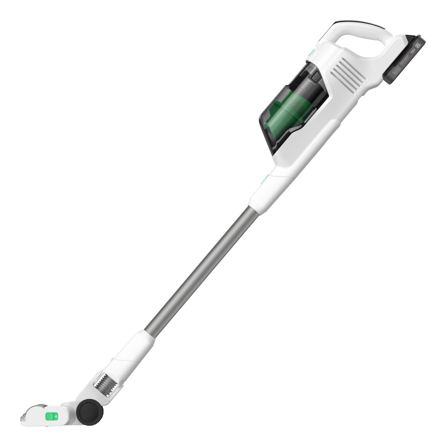 Black Decker REVSV18D1HF-QW scopa elettrica Aspirapolvere a bastone 2 in 1 Batteria Secco Senza sacchetto 0,5 L 36 W Verde, Bianco 2 Ah