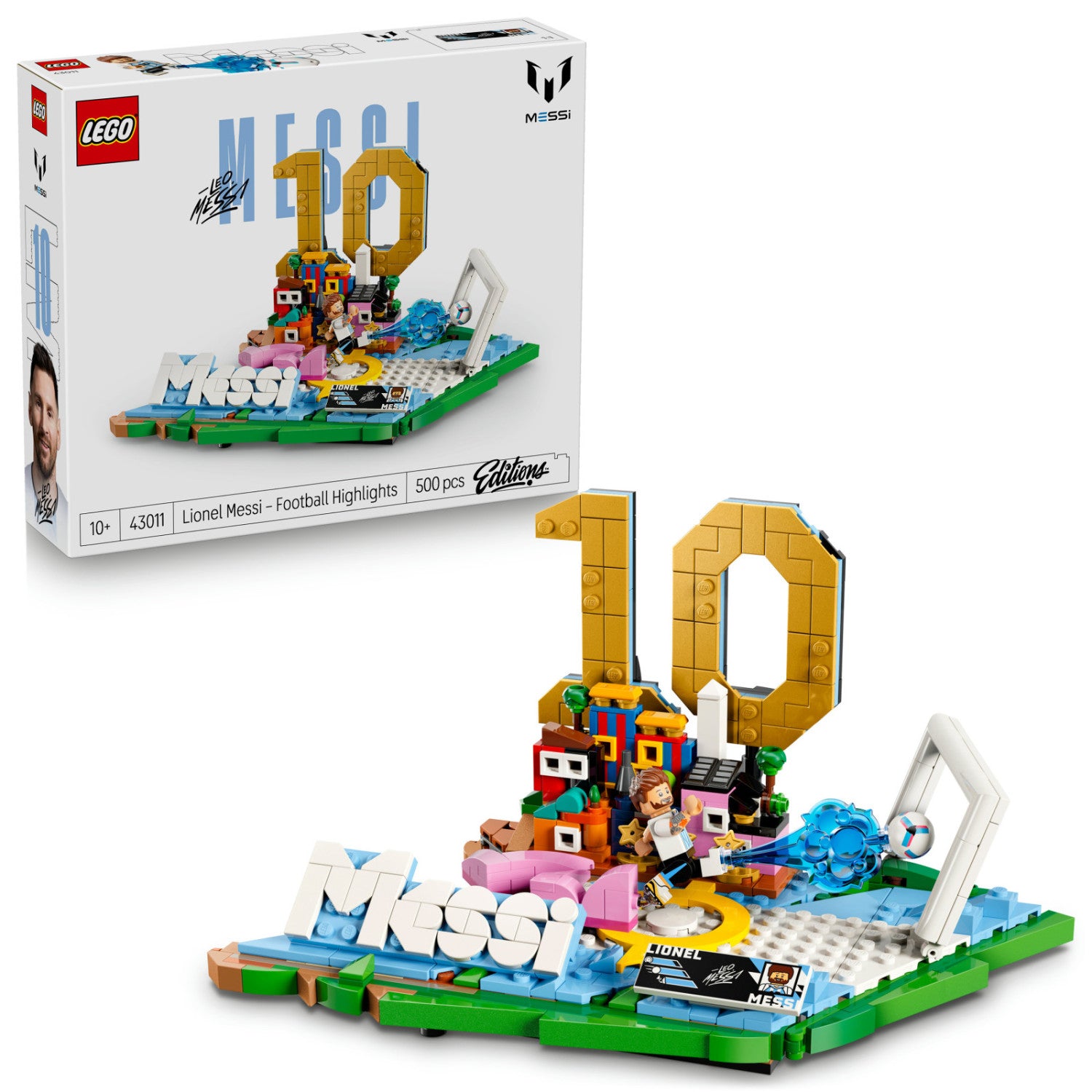 Lego Editions 43011 Lionel Messi Highlights Calcistici, Giocattolo 3D Da Esposizione, Minifigure Da Collezione, Regalo 10