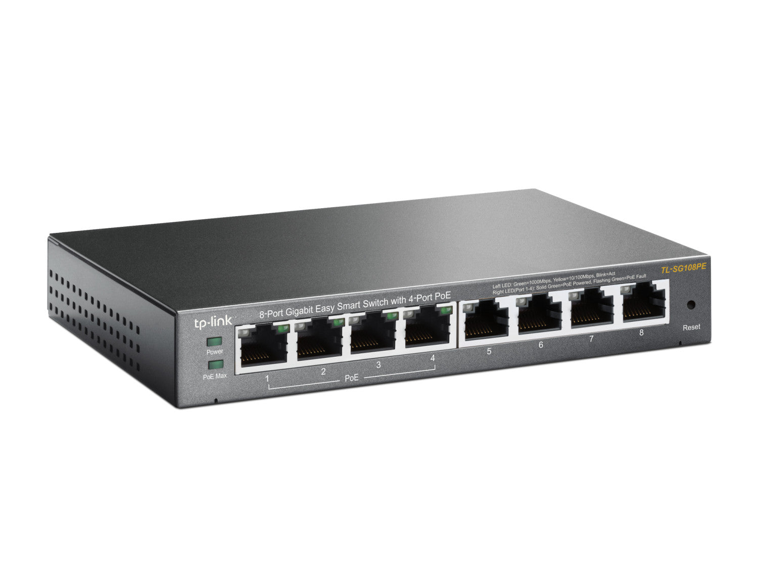 TP-Link TL-SG108PE Gestito L2 Gigabit Ethernet (10/100/1000) Supporto Power over Ethernet (PoE) Nero