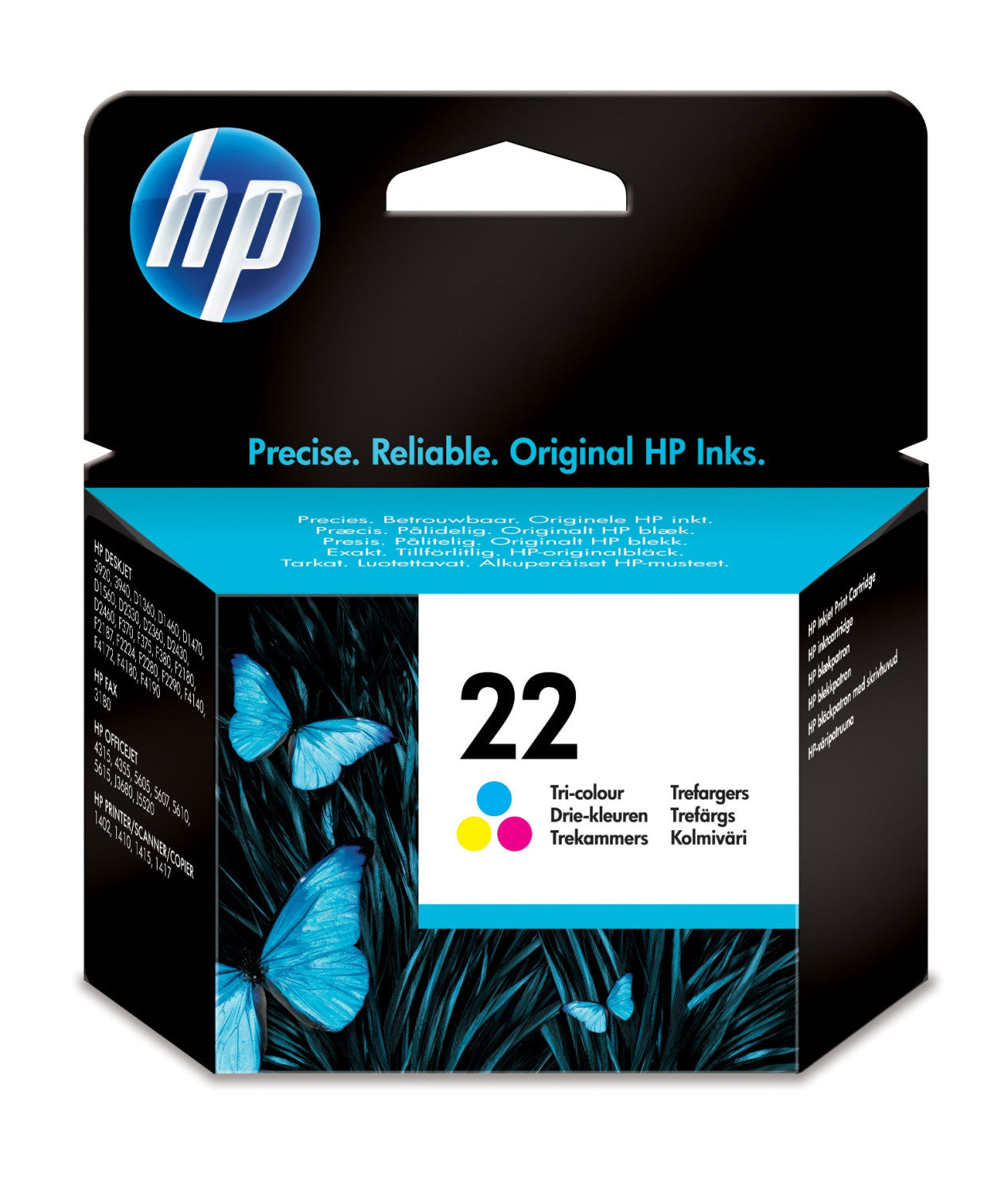 HP 22 Tri Color Original Ink Cartridge Cartuccia d'Inchiostro 1 pz Resa Standard Ciano Magenta Giallo