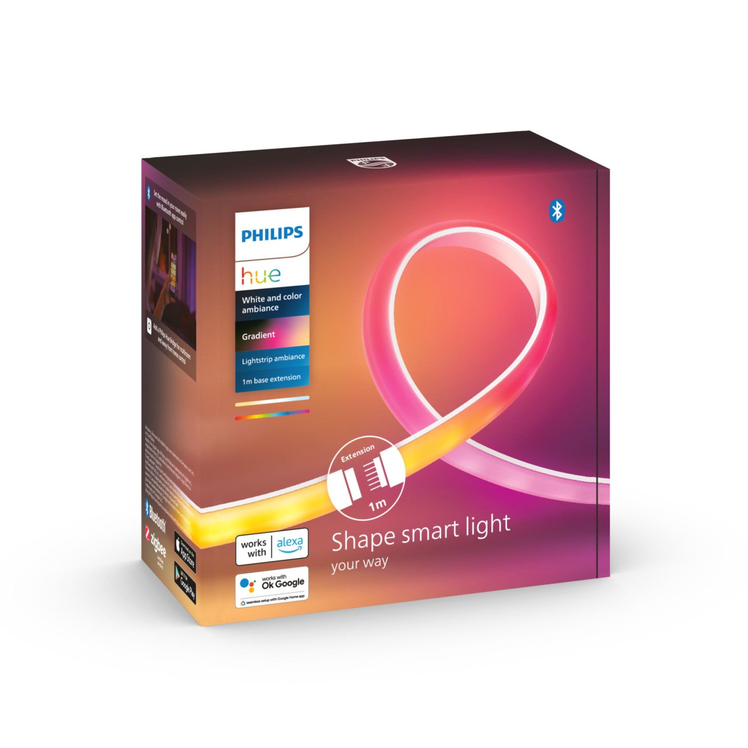 Philips Hue 8719514339989 soluzione di illuminazione intelligente Striscia LED intelligente Bluetooth/Zigbee Bianco 12,3 W