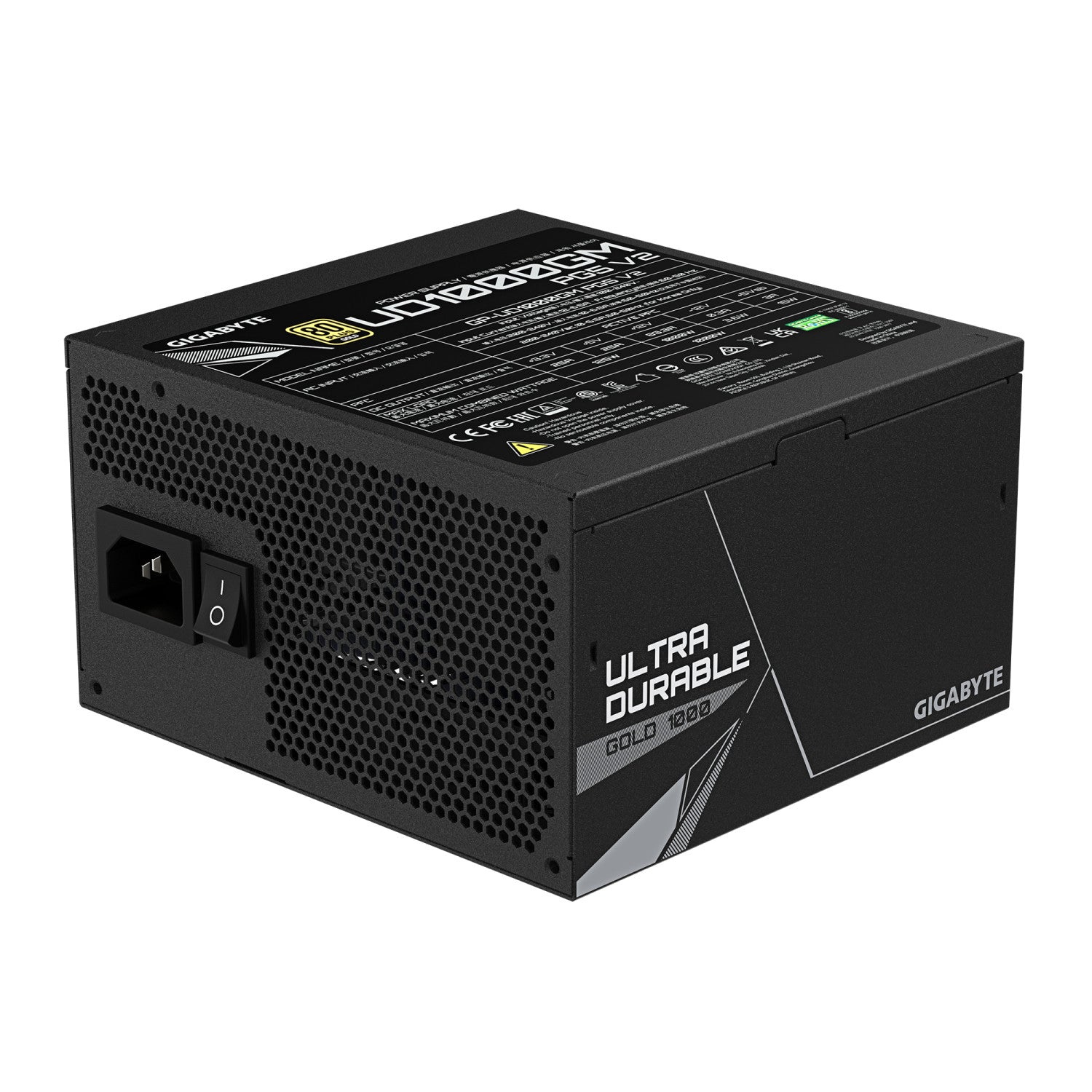GIGABYTE UD1000GM PG5 V2 Alimentatore PCIe Gen 5.1, 80 PLUS Gold, Design completamente modulare, Ventola da 120 mm, Compatibile con ATX 3.1, Spina EU