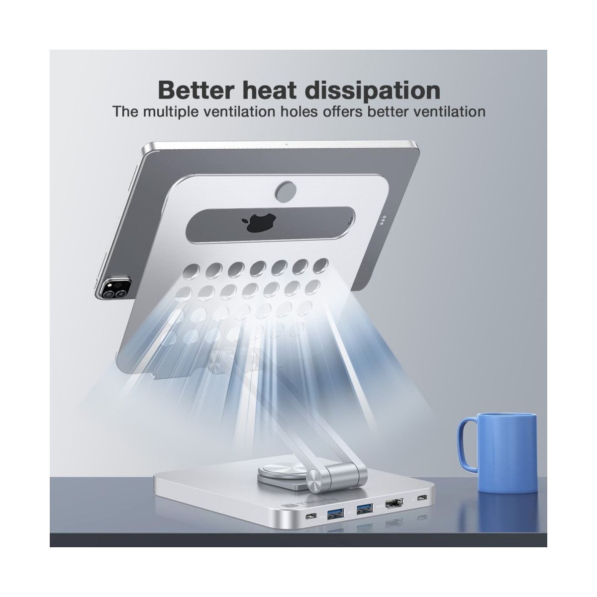Techly Supporto per Tablet Hub Docking Station USB-C 8 in 1