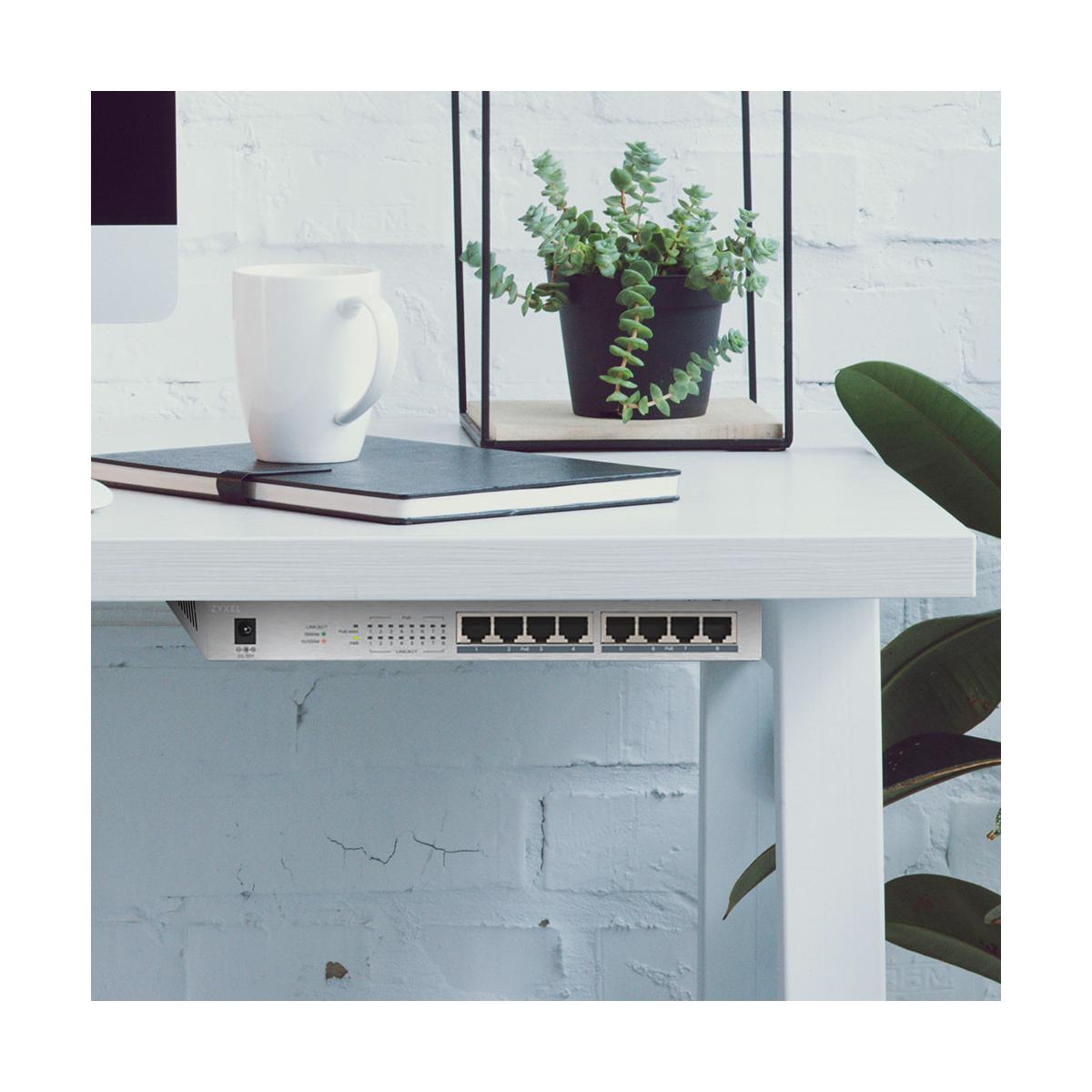 Zyxel GS1008HP Non gestito Gigabit Ethernet (10/100/1000) Supporto Power over Ethernet (PoE) Grigio