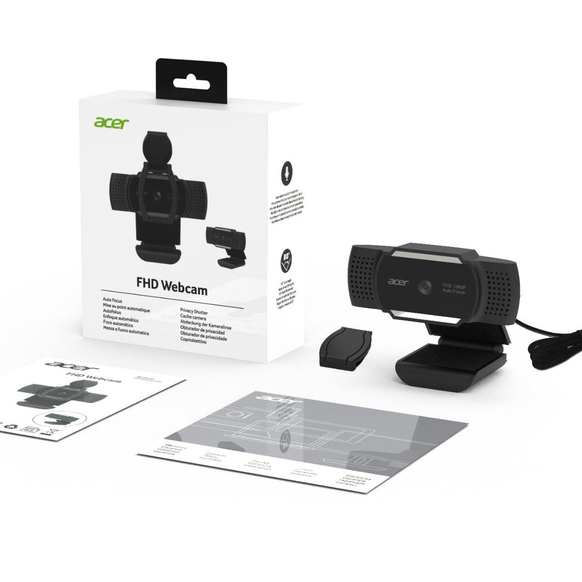 Acer HP.EXPBG.019 webcam 2 MP 1920 x 1080 Pixel USB Nero