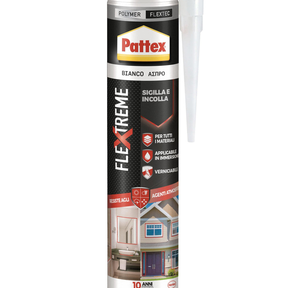 Pattex Flextreme Sigillante Elastico Multimateriale Per Interni Ed Esterni Bianco Cartuccia 280ml