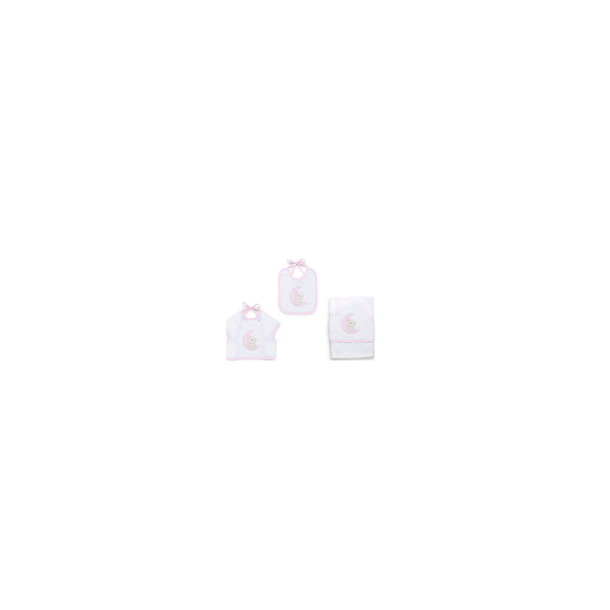 Italbaby Set Culla 3 Pz Ricamato Moon Rosa