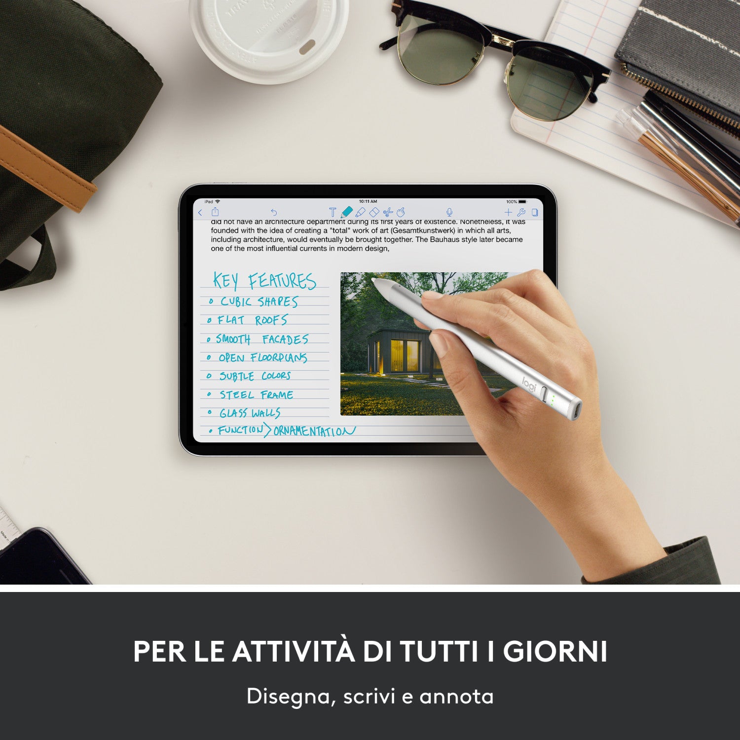 Logitech Crayon Penna Pencil Touchscreen per Apple Ipad Argento