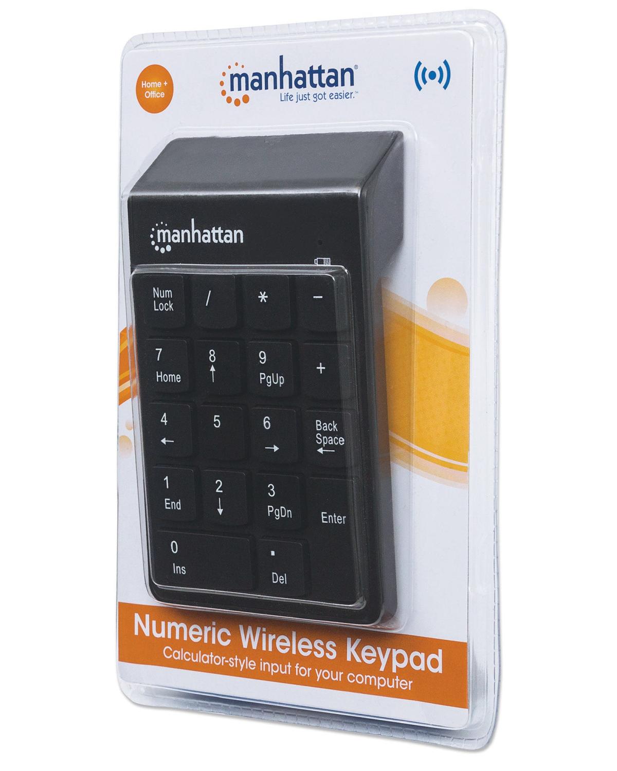 Manhattan 178846 tastierino numerico Laptop/PC RF Wireless Nero