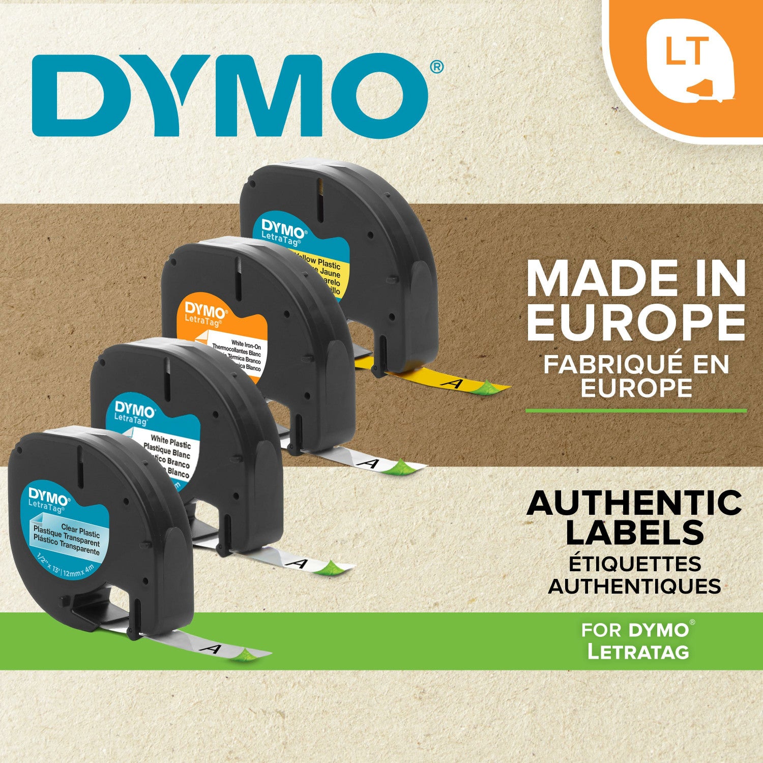 DYMO S0721530 nastro per etichettatrice Nero trasparente