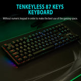 Spyco Tastiera Meccanica Gaming Tenkeyless Challenge KE-112, Layout Italiano 87 Tasti, Switch Outemu Marroni, Retroilluminazione LED RGB