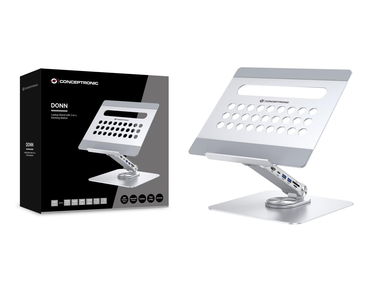 Conceptronic DONN27G supporto per laptop Supporto per computer portatile Argento