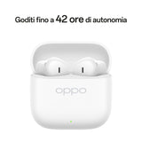 OPPO Enco Buds3 Auricolari True Wireless, 42h di Autonomia, Driver Dinamico da 12.4mm, BT 5.4, Controlli Touch, Cancellazione rumore passiva, Android e iOS, IP55, Versione Italiana , Bianco