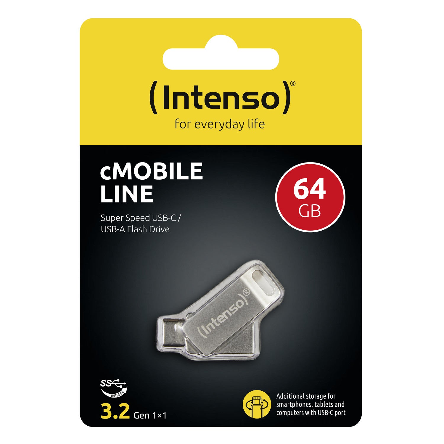Intenso cMobile Line unità flash USB 64 GB USB Type-A / USB Type-C 3.2 Gen 1 (3.1 Gen 1) Argento