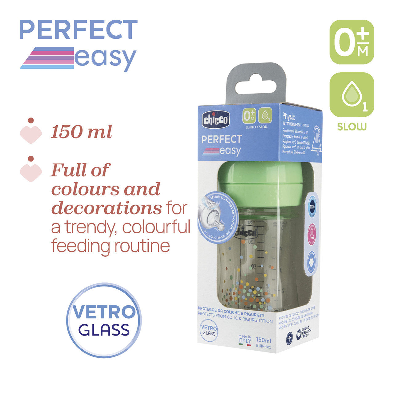 Chicco 00020251300000 biberon 150 ml Verde Vetro