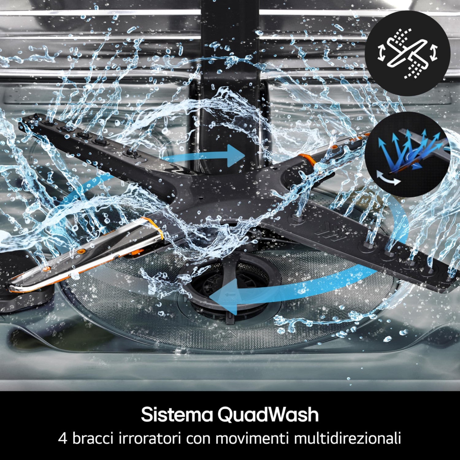 LG Lavastoviglie Libera Installazione DF375HWS Classe A 14 Coperti TrueSteam QuadWash 3 Cestelli Auto-Apertura Wi-Fi 43dB Bianco