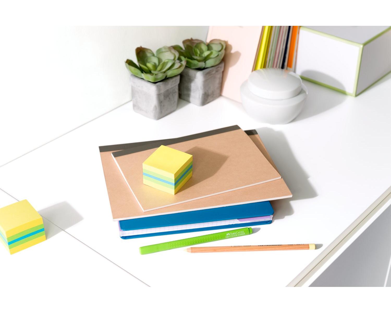 3M Post-it 2051L pouch autoadesiva Quadrato Blu, Verde, Turchese, Giallo 400 fogli Autoadesivo