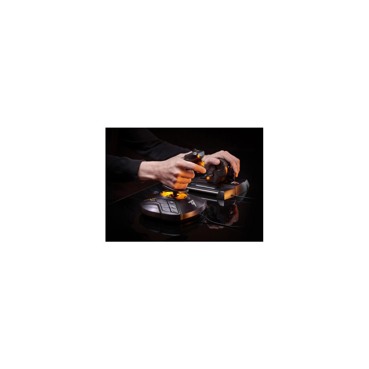 Thrustmaster T-16000M FCS Hotas USB Joystick Analogico Digitale MAC PC Nero Arancione