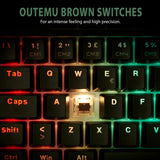 Spyco Tastiera Meccanica Gaming Tenkeyless Challenge KE-112, Layout Italiano 87 Tasti, Switch Outemu Marroni, Retroilluminazione LED RGB