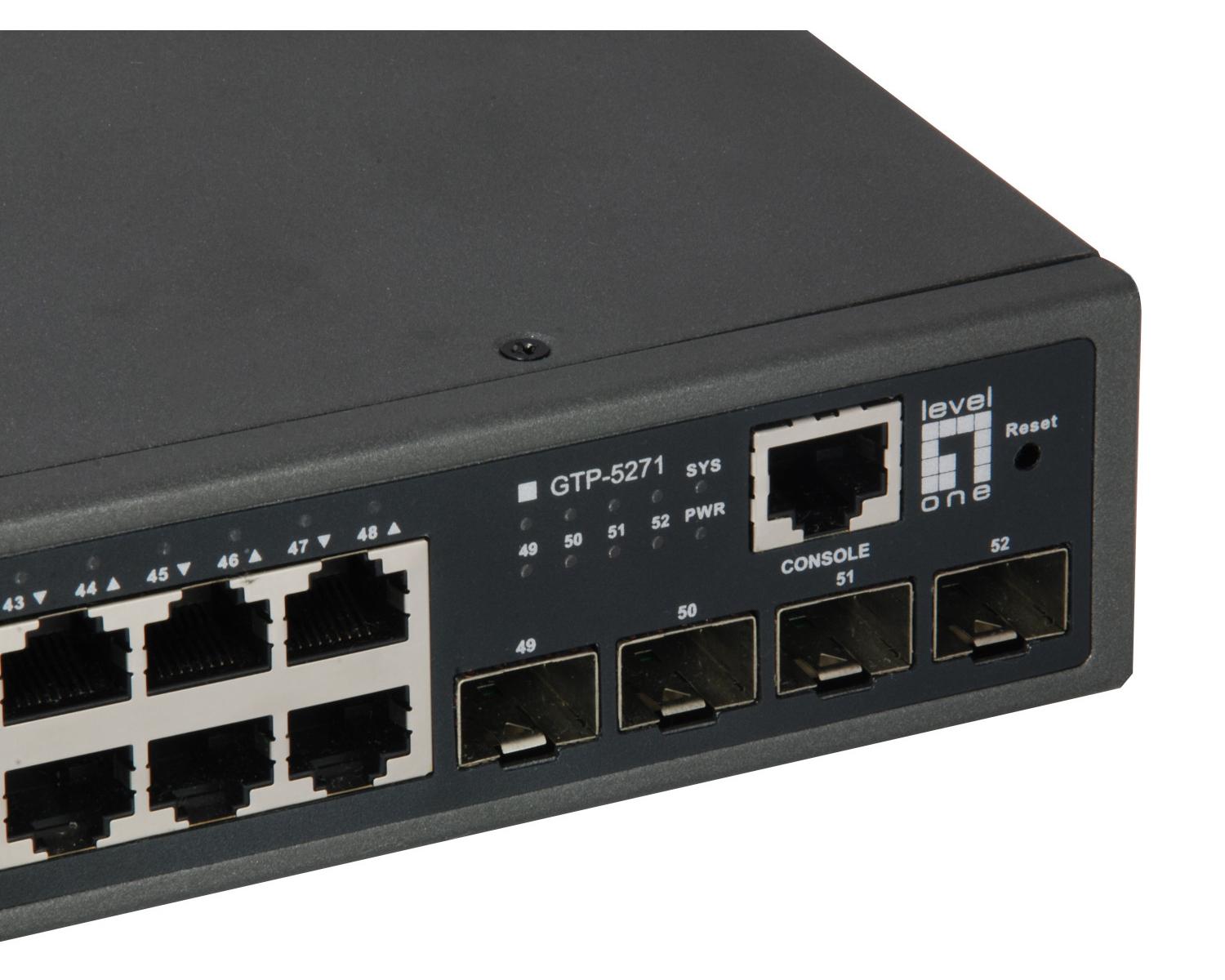 LevelOne GTP-5271 switch di rete Gestito L3 Gigabit Ethernet (10/100/1000) Supporto Power over Ethernet (PoE) Grigio