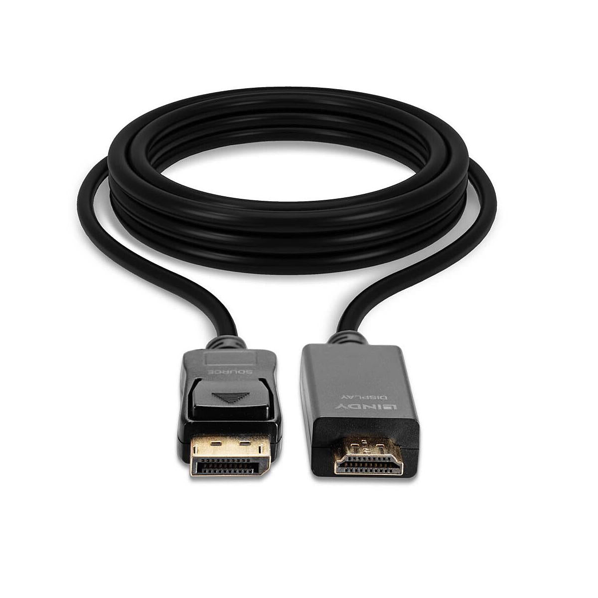 Lindy 36920 cavo e adattatore video 0,5 m DisplayPort HDMI tipo A (Standard) Nero