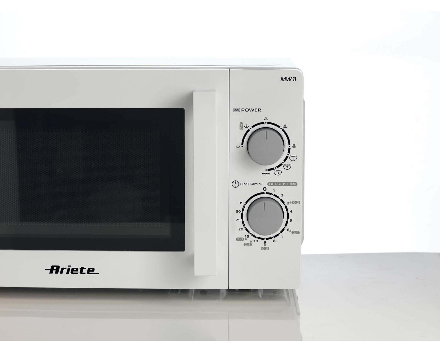 Ariete 952 Forno a Microonde Combinato con Grill - 5 Livelli di Potenza - 3 Funzioni Combinate - 1000 Watt - 20 Litri - Bianco