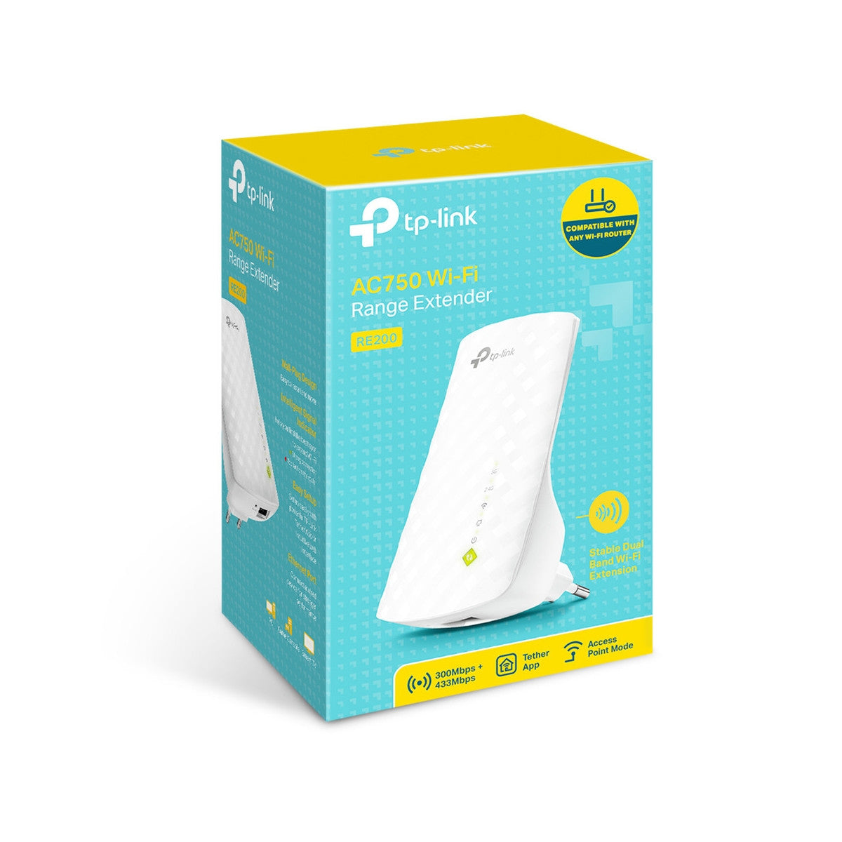 TP-Link RE200 moltiplicatore di rete Ripetitore di rete Bianco 10, 100 Mbit/s