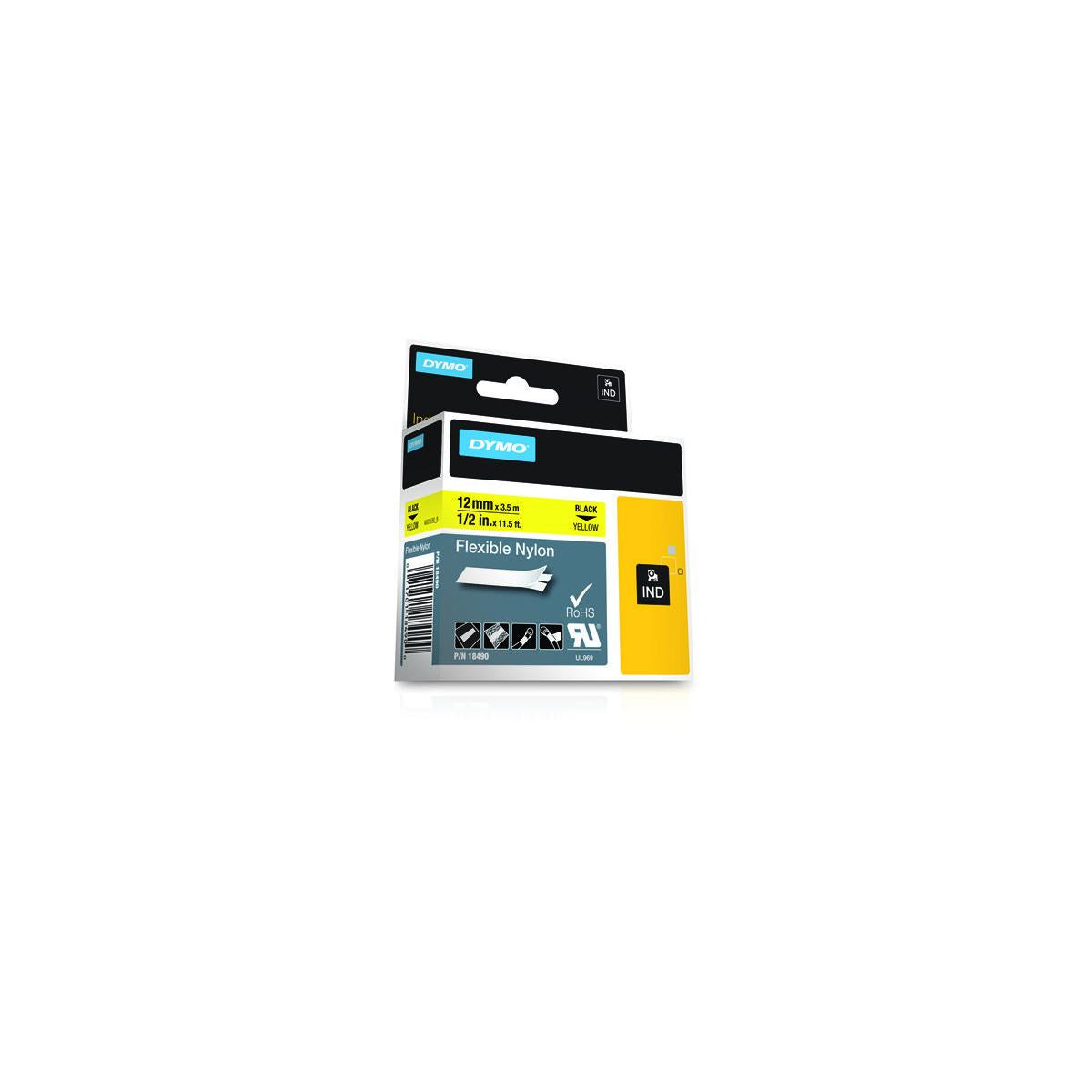 DYMO 18490 nastro per etichettatrice Nero su giallo