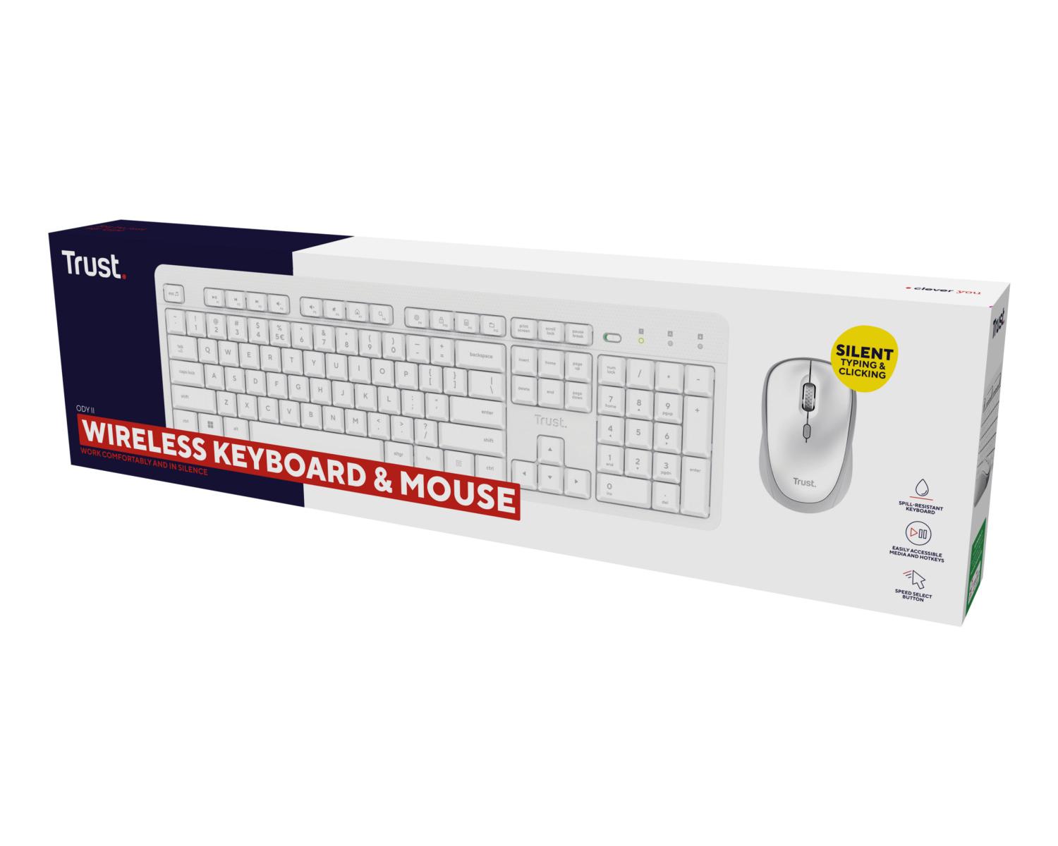Trust Ody II tastiera Mouse incluso Casa/ufficio RF Wireless Italiano Bianco
