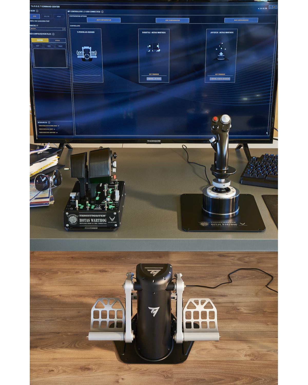 Thrustmaster TPR Rudder USB Simulazione di Volo Analogico PC Nero Argento