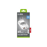SBS TETRGANUSBTCFOLD65W Caricabatterie per dispositivi mobili Universale Bianco AC Ricarica rapida Interno, Esterno