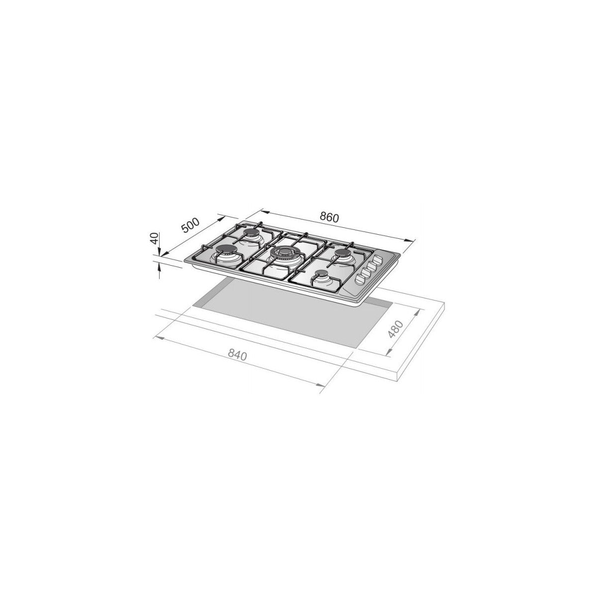 De’Longhi DLI 59 DD piano cottura Acciaio inox Da incasso 90 cm Gas 5 Fornelli Venduto come Grado B 8024651208259