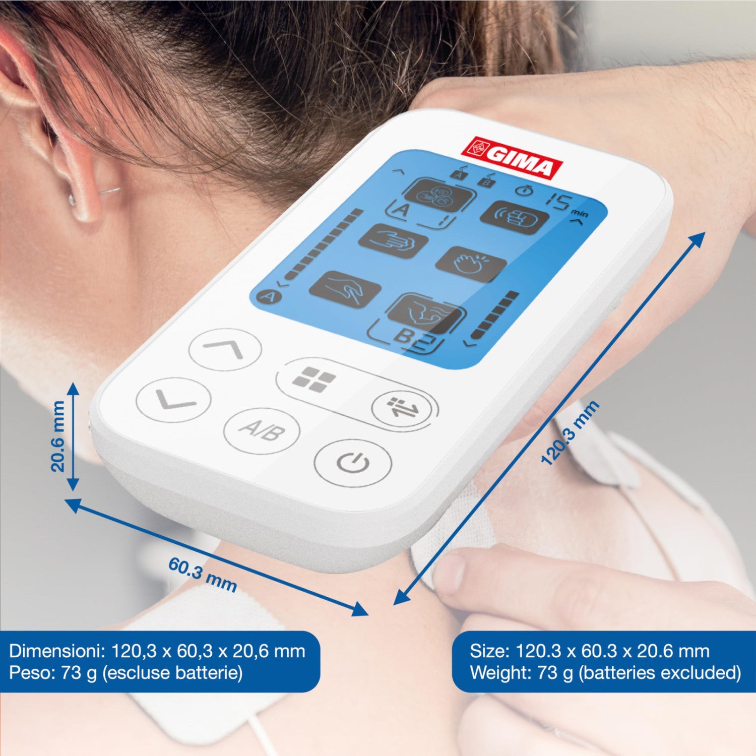 Gima Kura Tens Elettrostimolatore 2 Canali 6 Programmi