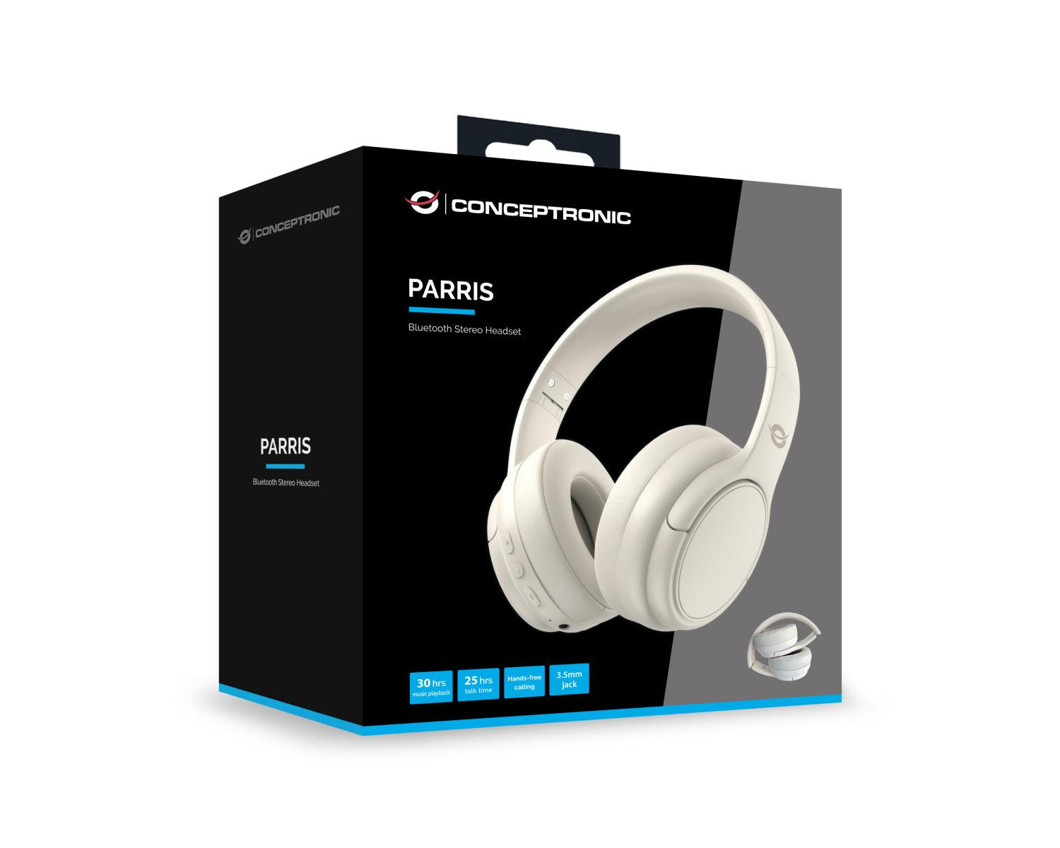 Conceptronic PARRIS03C cuffia e auricolare Con cavo e senza cavo A Padiglione MUSICA Bluetooth Crema