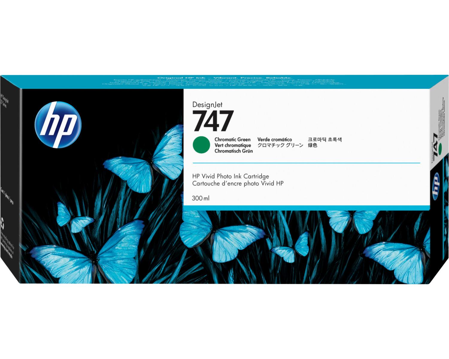 HP 747 300 ml Chromatic Green DesignJet Ink Cartridge Cartuccia d'Inchiostro 1 pz Originale Verde Cromato