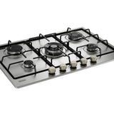 De'Longhi YLG 75 F Piano Cottura a Gas da Incasso 5 Fuochi 75 cm Acciaio Inox
