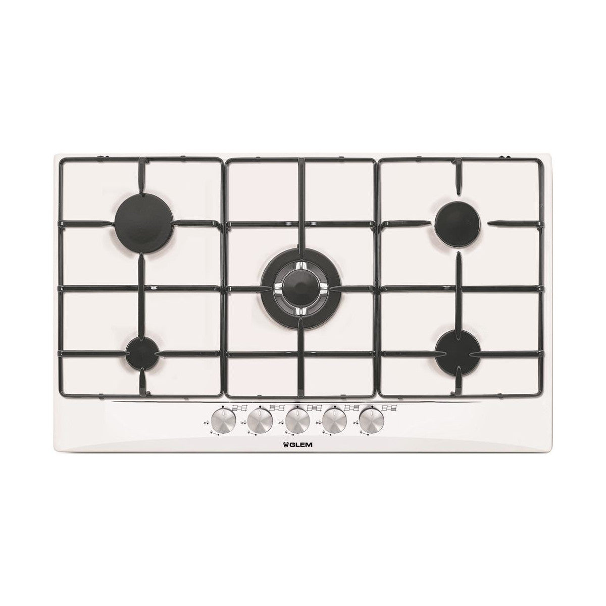 Glem Gas GT955 piano cottura da incasso a gas 5 fuochi 90 cm bianco