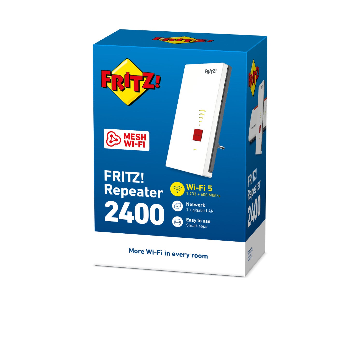 FRITZ Repeater 2400 INT Ricevitore e trasmettitore di rete Grigio, Bianco 10, 100, 1000 Mbit/s
