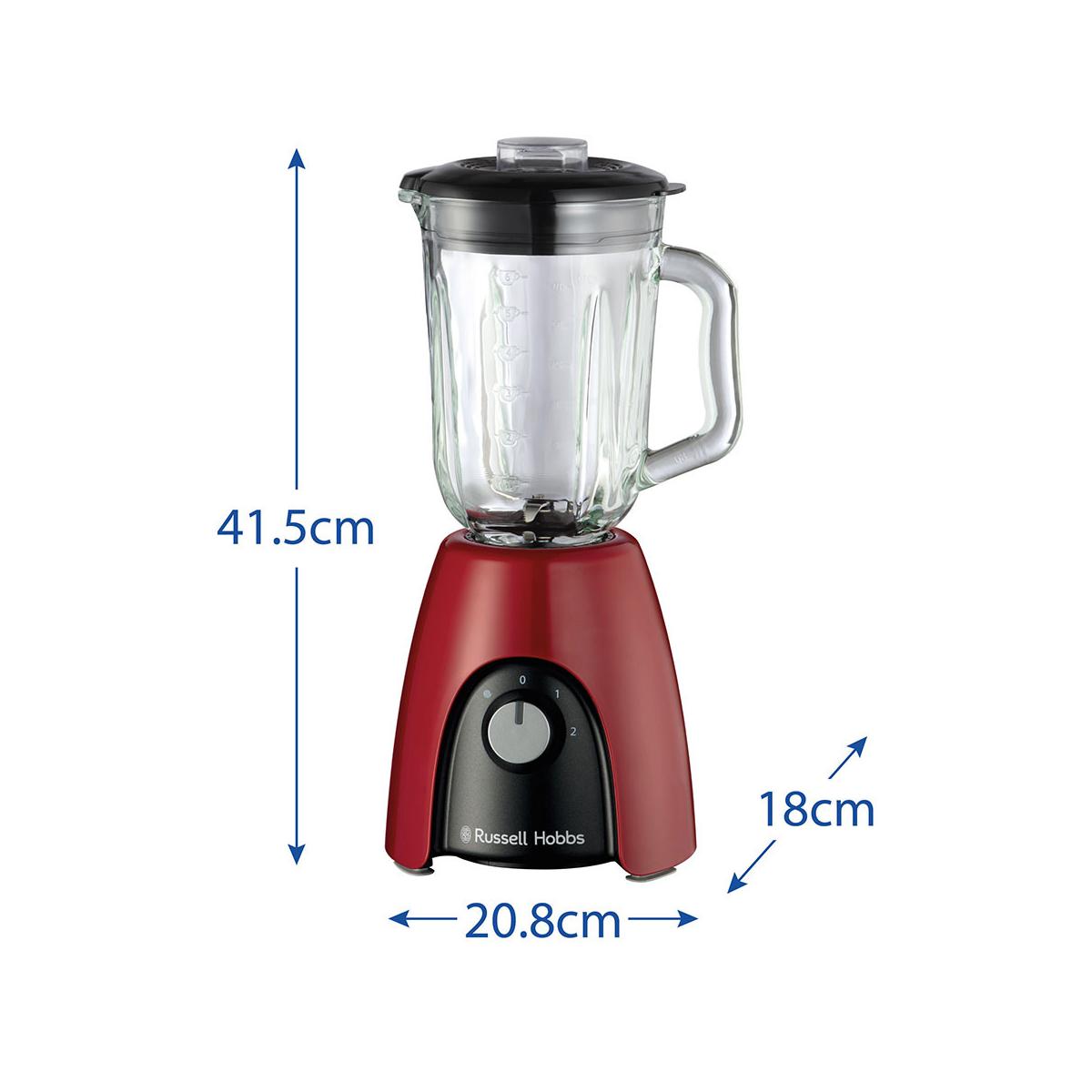 Russell Hobbs 27120-56 frullatore 1,5 L Frullatore da tavolo 650 W Nero, Rosso, Trasparente