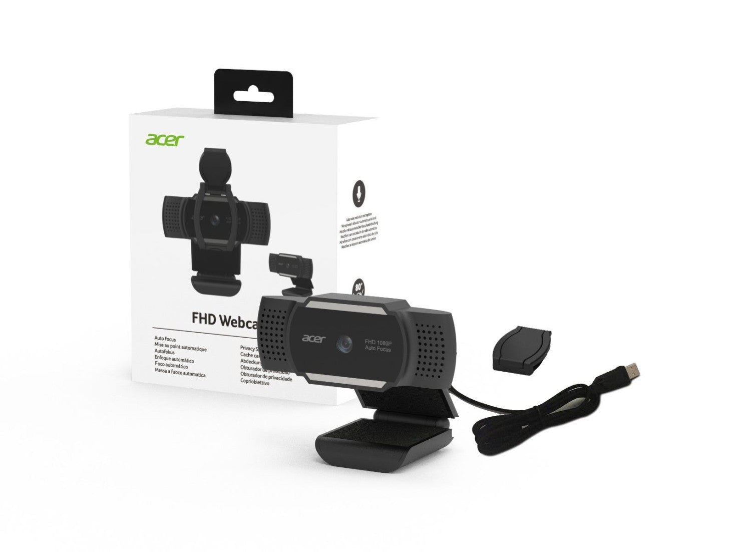 Acer HP.EXPBG.019 webcam 2 MP 1920 x 1080 Pixel USB Nero