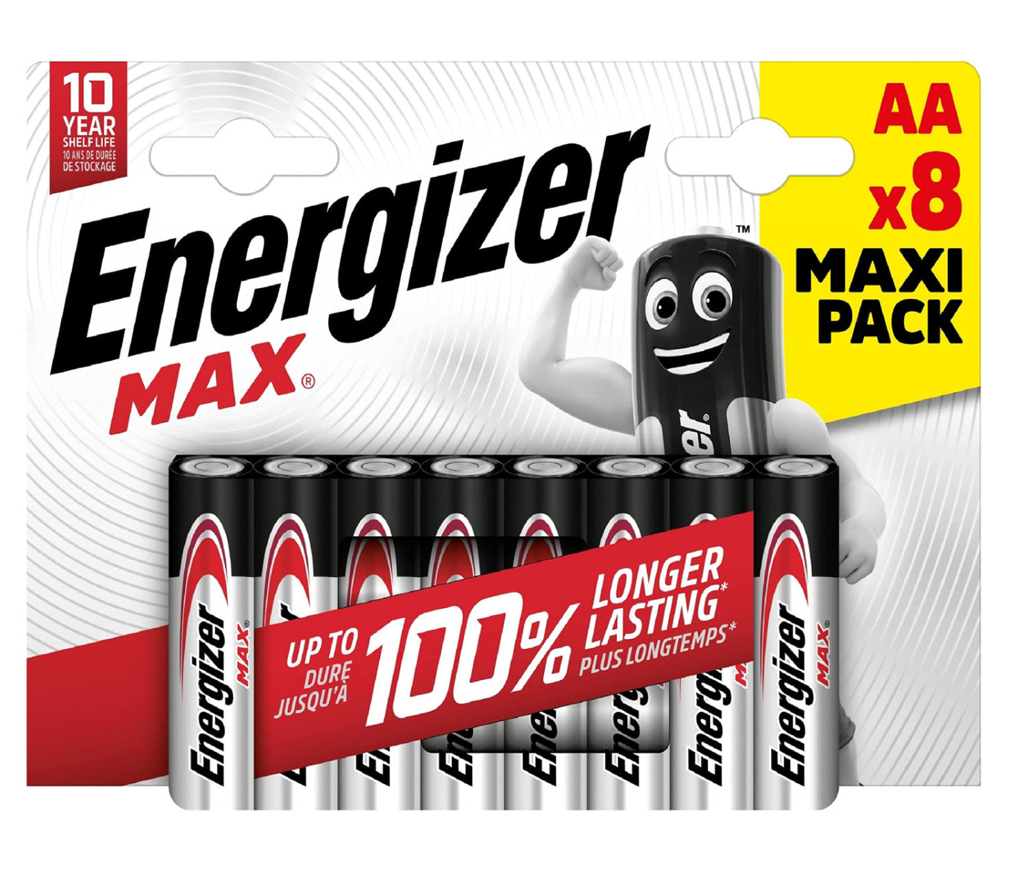 Energizer Max Pile Alcaline AA LR6 1.5V 2.5Ah - Confezione da 8