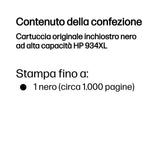 HP Cartuccia originale inchiostro nero ad alta capacità 934XL
