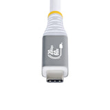 StarTech.com Cavo USB4 da 3m, Cavo USB-C Certificato USB-IF, 20 Gbps, PD60W, DP 1.4 4K120Hz, Resistente Cavetto Tipo-C Doppio Strato Intrecciato in TPE, Bianco