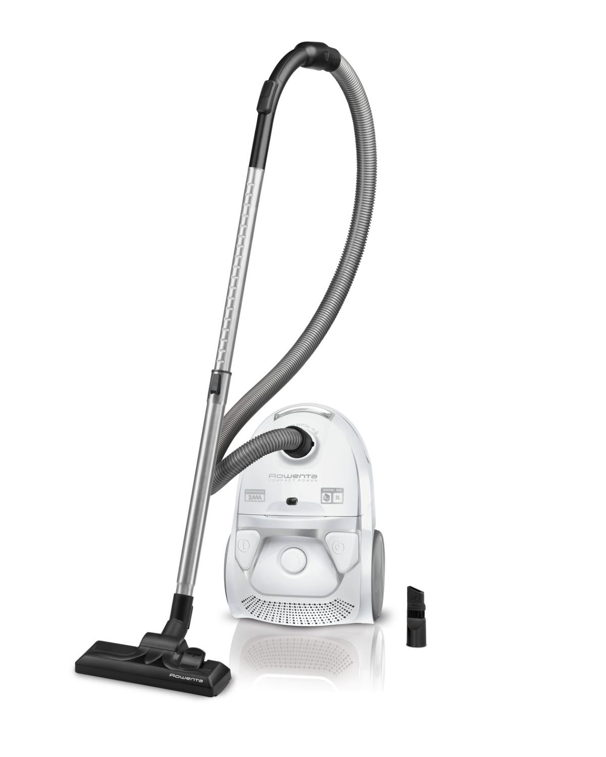 Rowenta RO3927EA Compact Power Aspirapolvere con Filo e Sacco 3 Litri Bianco