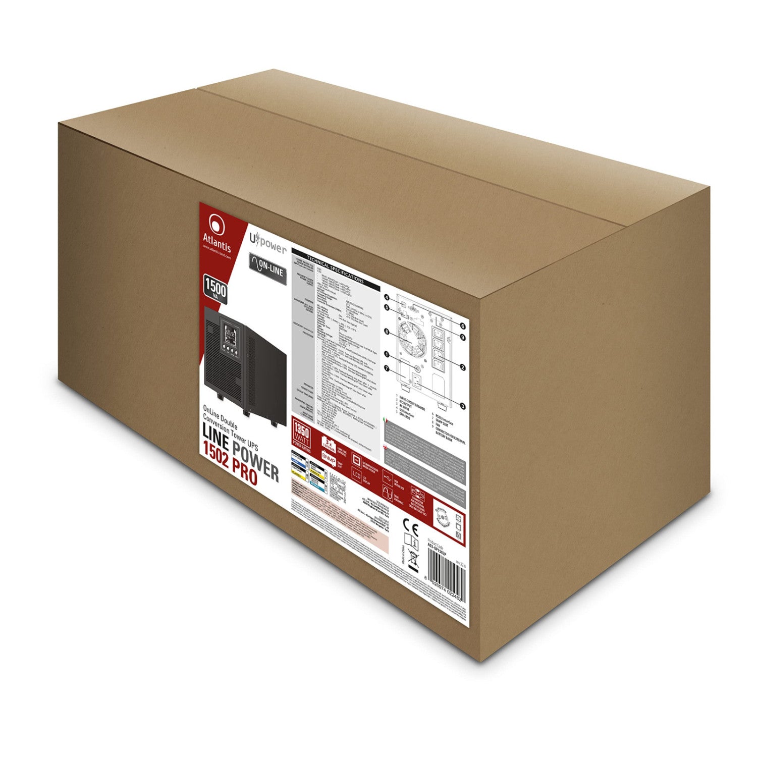 Atlantis Land A03-HP3003P gruppo di continuità (UPS) A linea interattiva 2 kVA 1400 W 6 presa(e) AC