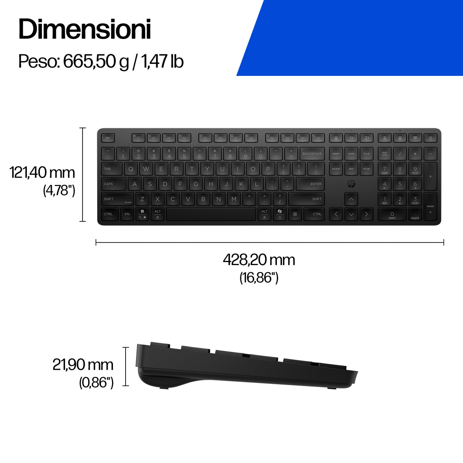 HP Tastiera 490K multi-dispositivo e dual-mode