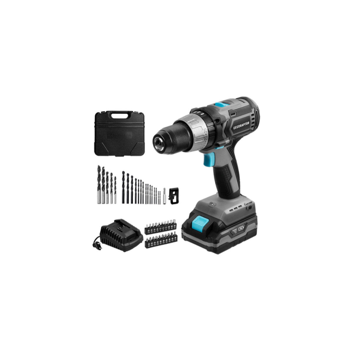 Cecotec 70008 trapano 1550 Giri/min Nero, Blu, Grigio